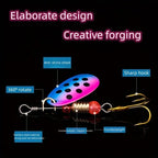 Nova Metal Spoon Spinner Fishing Lure Set - 16pcs Inline Waterdrop Crankbaits with Treble Hooks and Storage Case, Multi-Color
