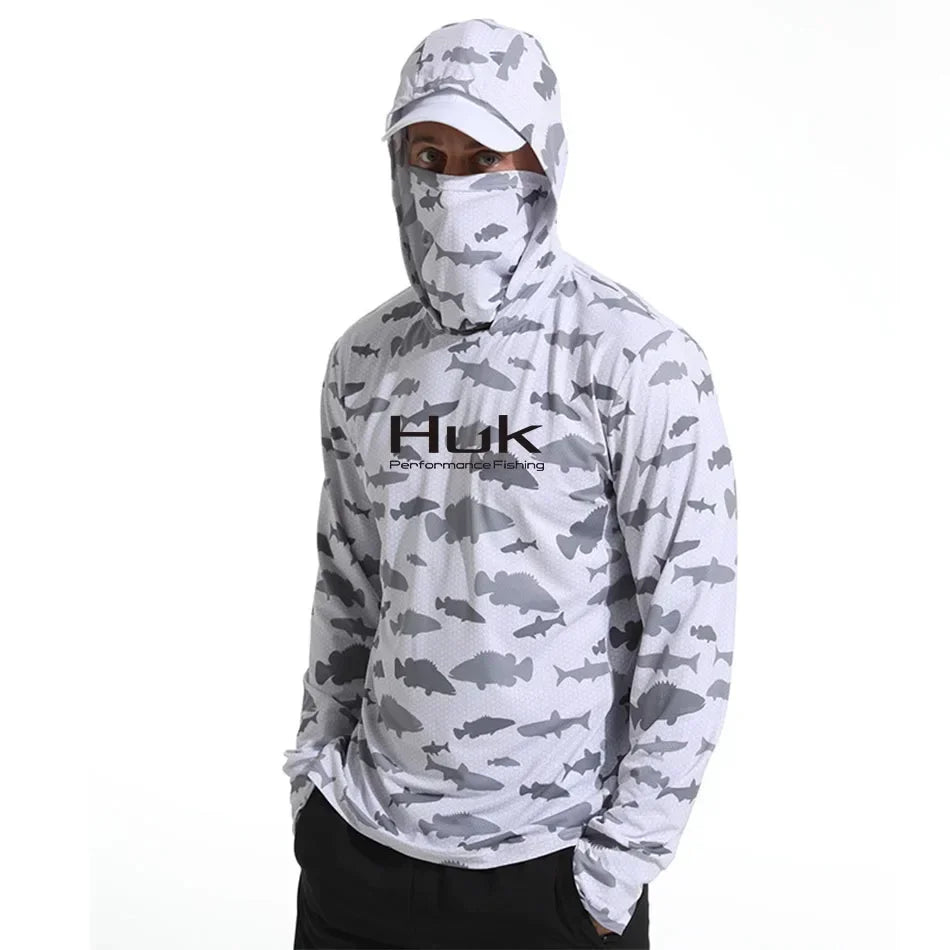 Nova Men's Performance Fishing Shirt - Animated Print Anti-UV Sunscreen Hoodie - Lightweight Quick-Dry Outdoor Apparel 19 Nova Fishing & Outdoors