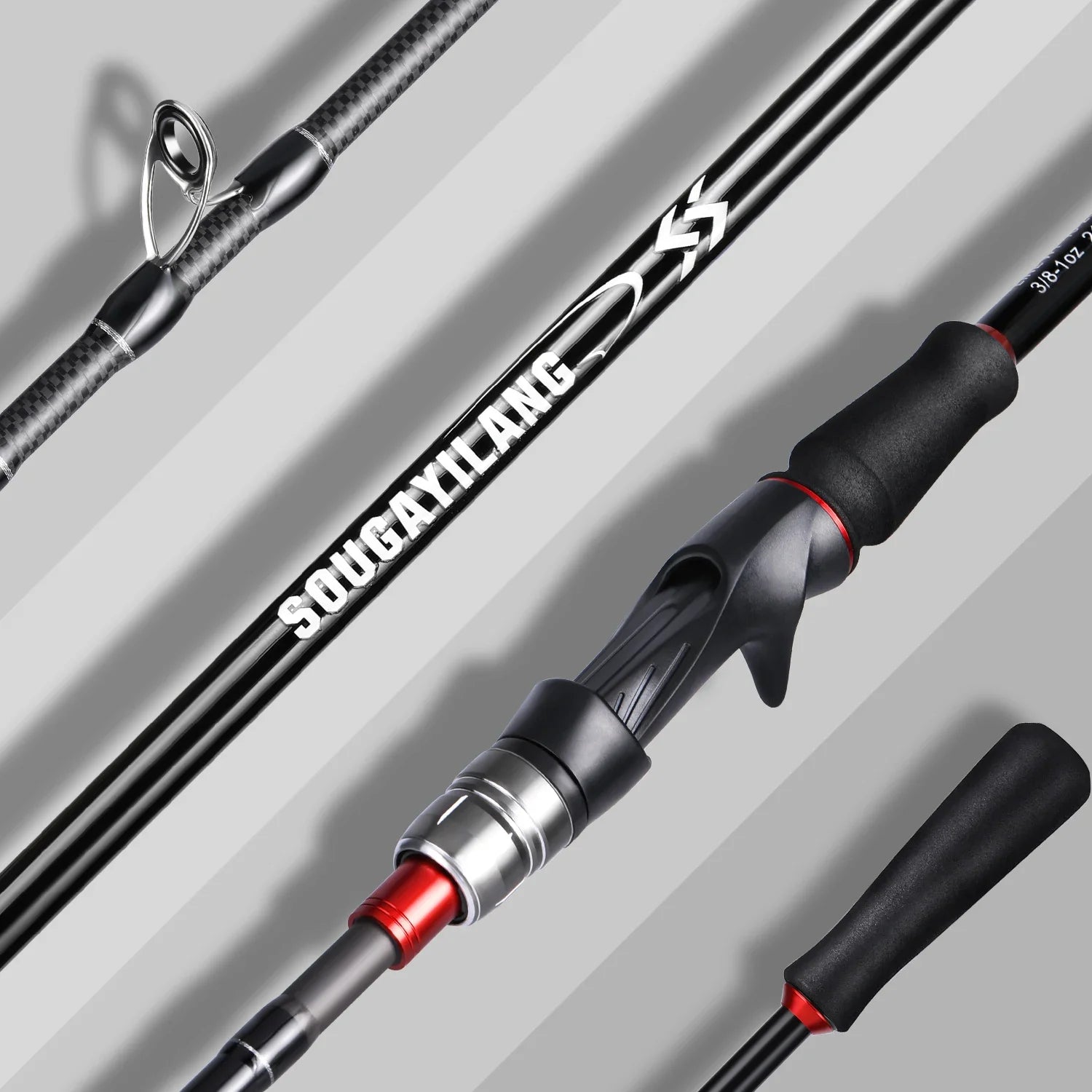 Sougayilang Lure Fishing Rod 1.8m 2.1m Spinning Bait Casting Rod Carbon Fiber EVA Handle Fishing Pole for Fishing Pesca Nova Fishing & Outdoors