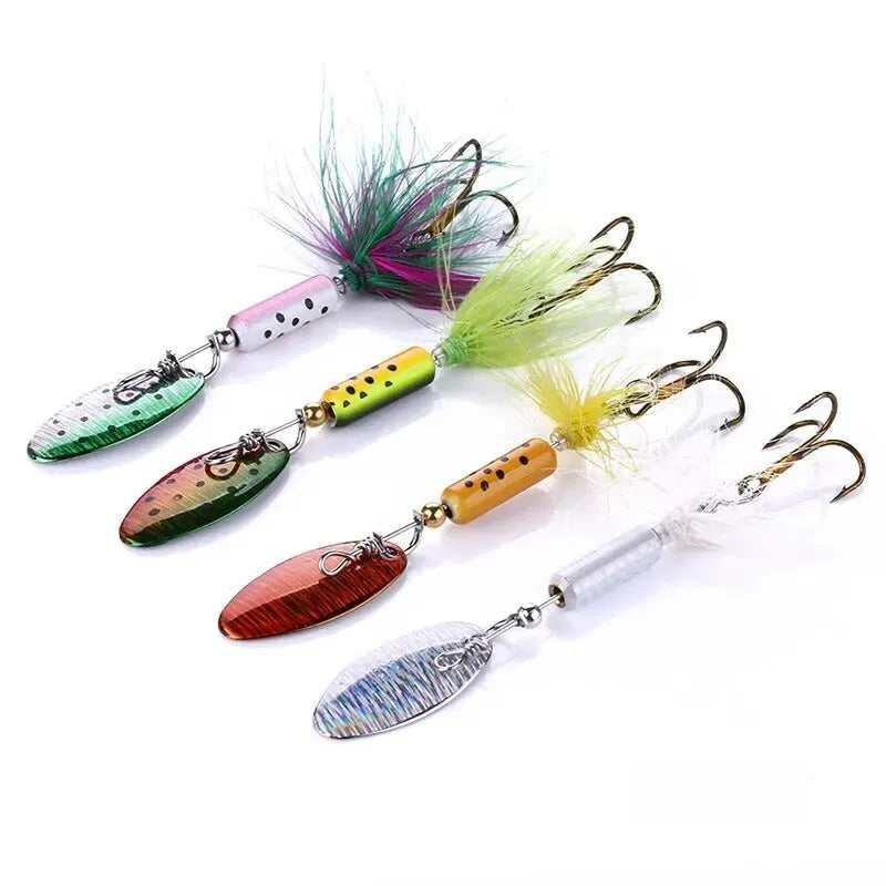 3.5g Metal VIB Blade Lure with Feather Tail & Sequins Nova Fishing & Outdoors