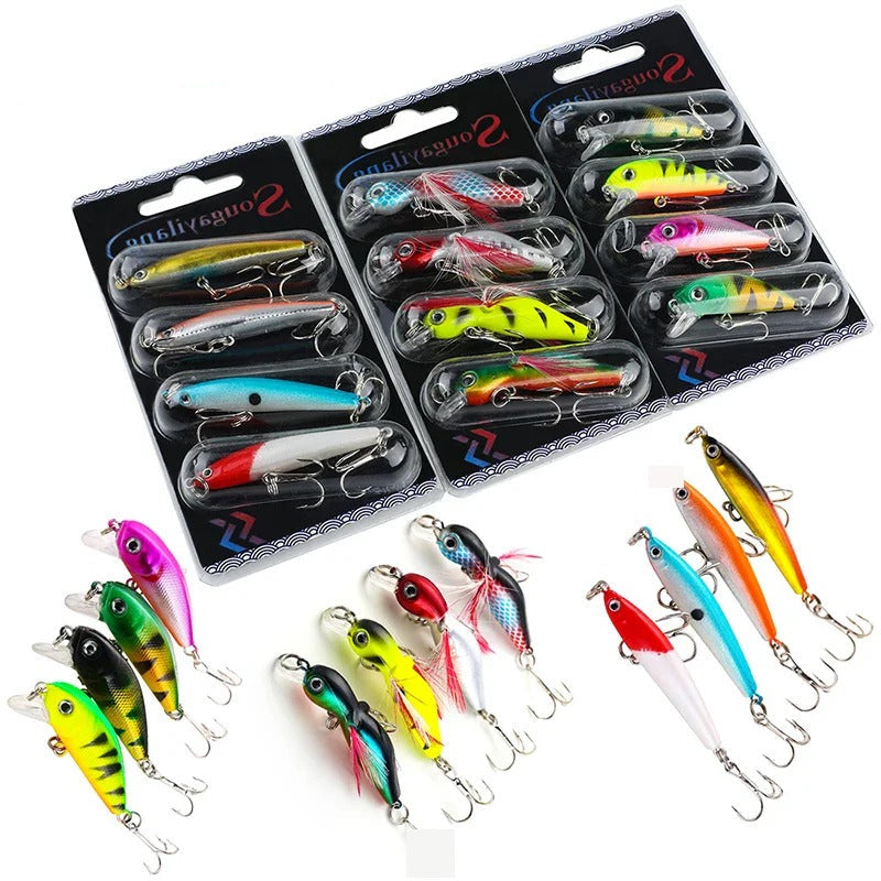 Fishing Bait Set 4PCS Wobbler Anti-corrosion Hook Bass Fishing Lure Nova Fishing & Outdoors