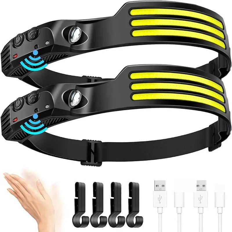 USB Rechargeable COB LED Induction Headlamp with Motion Sensor and Built-In Battery Nova Fishing & Outdoors
