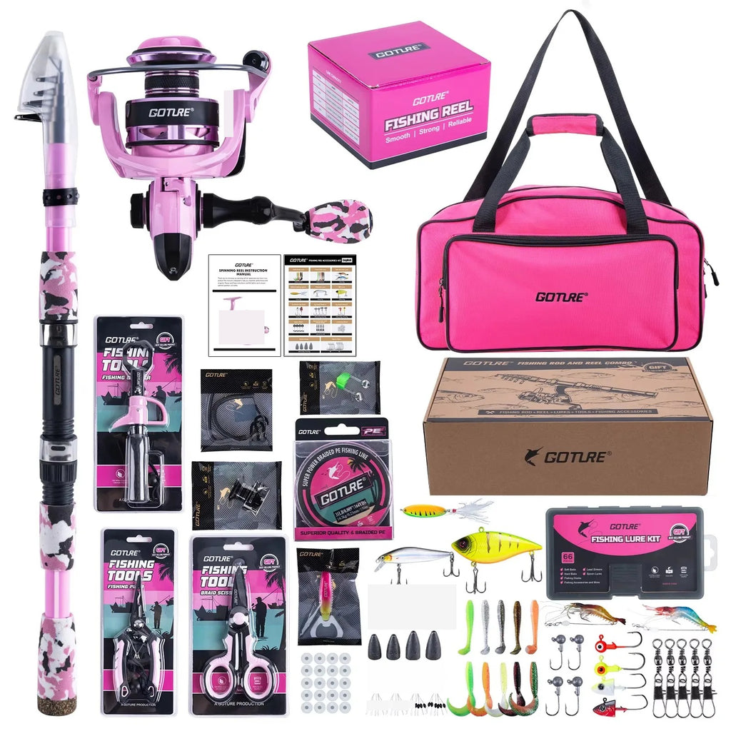 Nova Elite Series Pink Fishing Kit – Complete Rod, Reel & Tackle Set for Women Nova Fishing & Outdoors