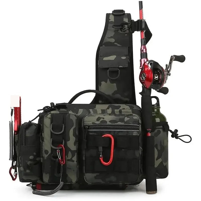 Nova Multi-Functional Fishing Tackle Backpack - Waterproof Sling Bag with Rod Holder & Gear Storage Nova Fishing & Outdoors