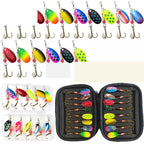 Nova Metal Spoon Spinner Fishing Lure Set - 16pcs Inline Waterdrop Crankbaits with Treble Hooks and Storage Case, Multi-Color Nova Fishing & Outdoors