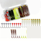 Nova 40pcs Soft Lure Kit 5cm 3.5g Jig Head Hook with Fishing Tackle Box Nova Fishing & Outdoors