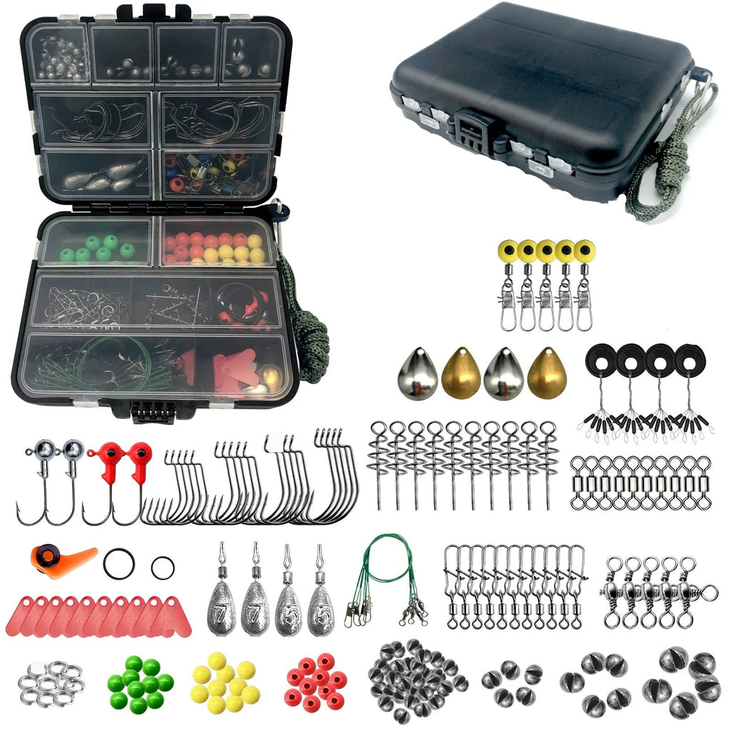 Nova 187/269Pcs Fishing Accessories Kit Set with Tackle Box Hooks Sinkers Swivels Gear Tackle Organizer Nova Fishing & Outdoors