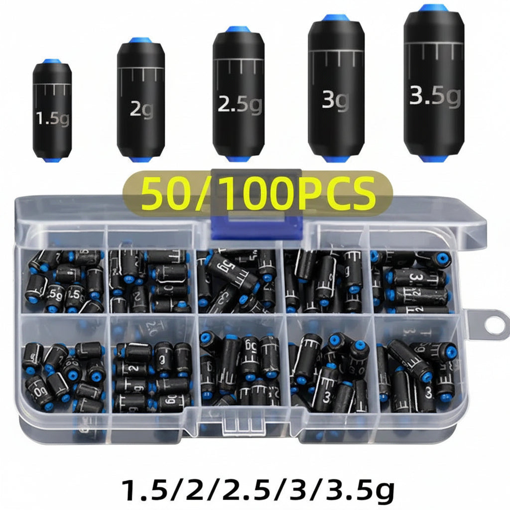 Nova Fishing Sinker Weights - Scale Lead Roll Table Sinker Set - 50-Piece 1.5g-3.5g Multi-Size Tackle Box Kit Nova Fishing & Outdoors