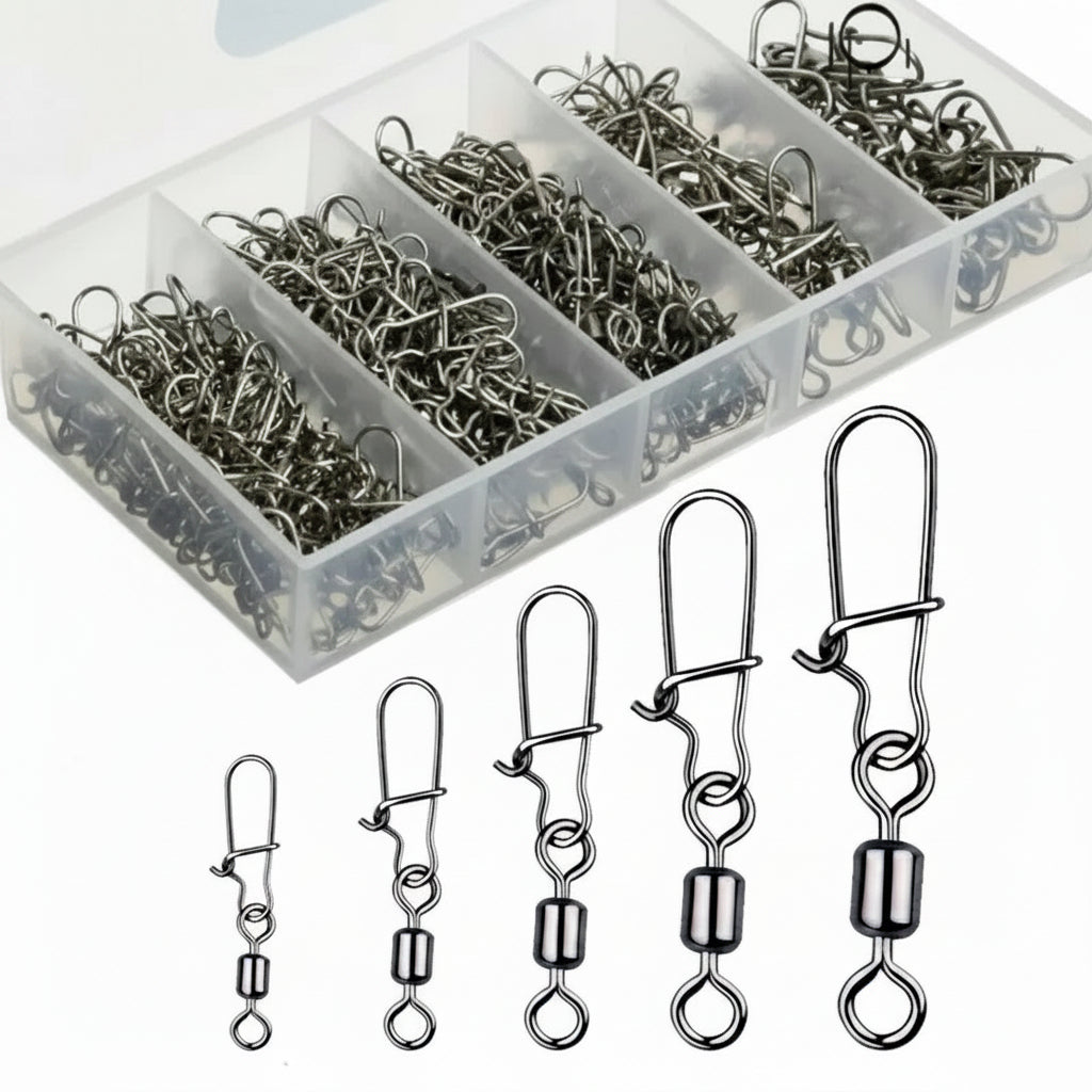Nova Duo-Lock Snap Swivels – Rolling Bearing Connectors, Sizes 4-12# (50-200pc) Nova Fishing & Outdoors