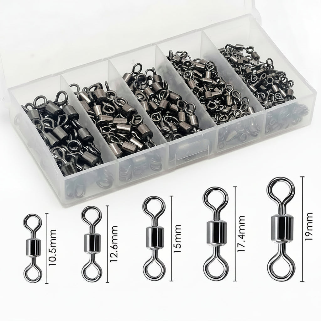 Nova Bearing Swivels – Bulk Stainless Steel Rolling Connectors, Saltwater (100pc) Nova Fishing & Outdoors