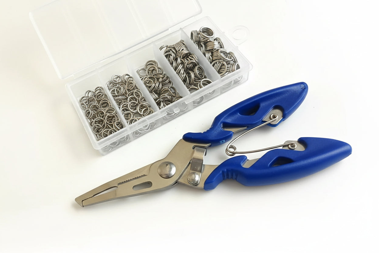 Nova Stainless Steel Split Rings – Heavy-Duty Lure Connectors with Pliers (100/200pc) Nova Fishing & Outdoors