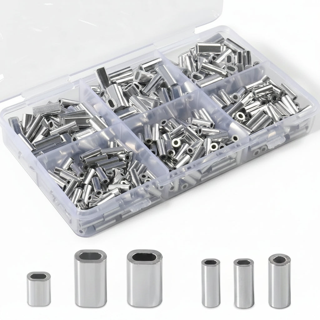 Nova Aluminum Crimp Sleeves – Oval & Round Leader Crimps for Wire Rigs (120pc Box) Nova Fishing & Outdoors