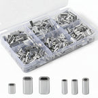 Nova Aluminum Crimp Sleeves – Oval & Round Leader Crimps for Wire Rigs (120pc Box) Nova Fishing & Outdoors