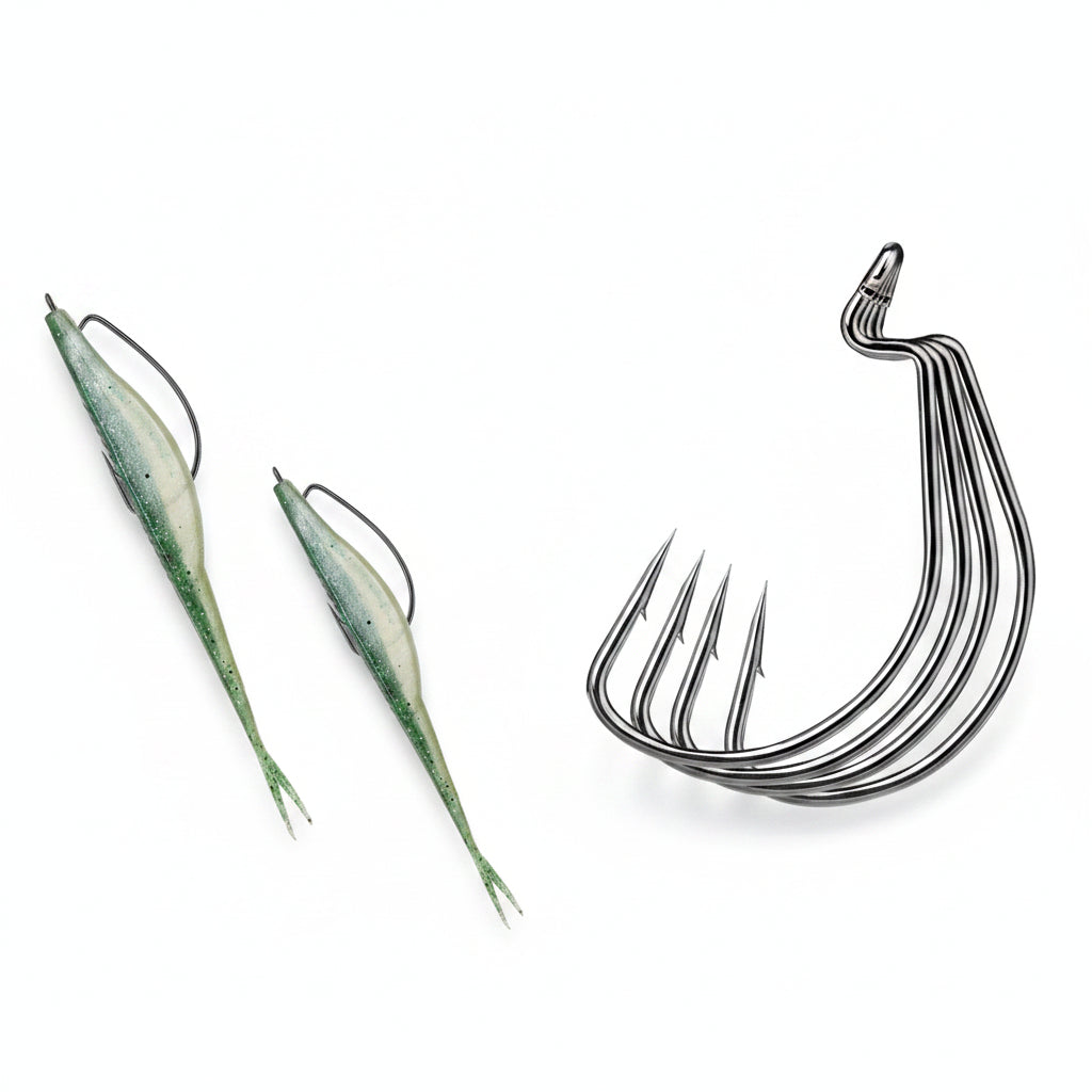 Nova EWG Worm Hooks – Bulk 100-Pack Wide Gap Offset Hooks for Texas Rig Bass Nova Fishing & Outdoors