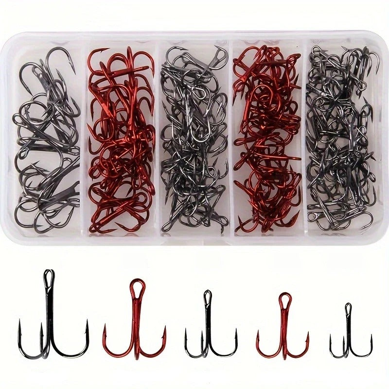 Nova Treble Hook Value Set – Strong Sharp Round Bend Lure Hooks, Saltwater & Freshwater (50/130pc) Nova Fishing & Outdoors