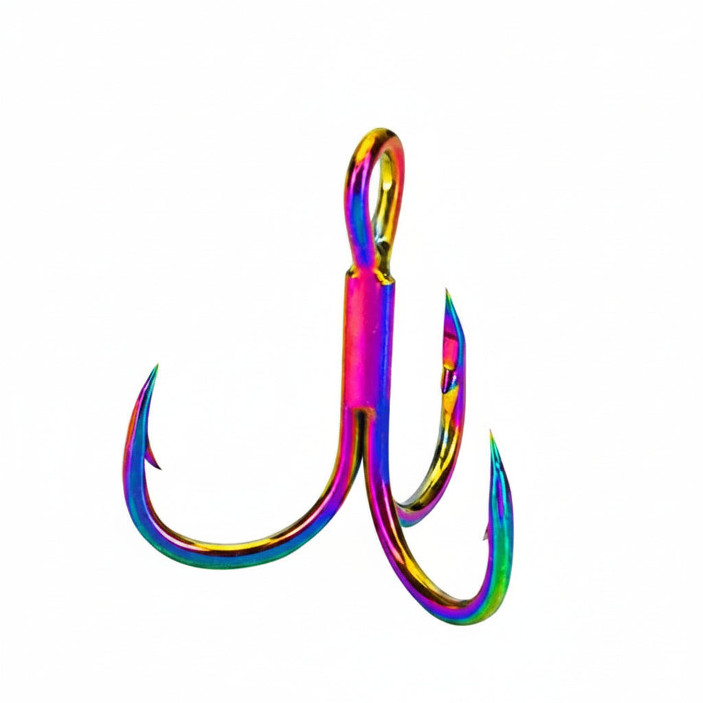 Nova Colorful Treble Hooks – Antirust Barbed Lure Hooks, Sizes #4-#10 (10-Pack) Nova Fishing & Outdoors
