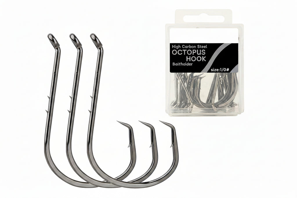 Nova Octopus Circle Hooks – Chemically Sharpened Carbon Steel Bait Hooks (50pc / 25pc) Nova Fishing & Outdoors