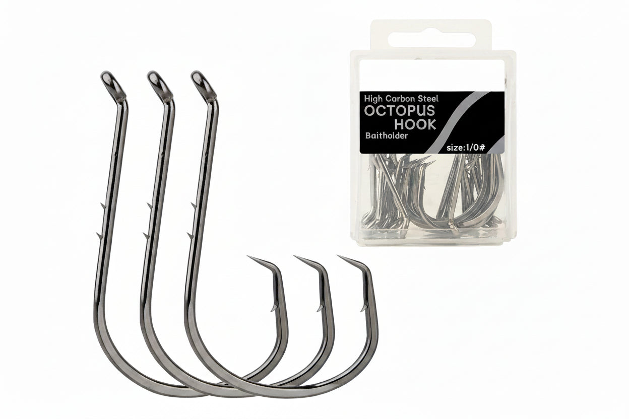 Nova Octopus Circle Hooks – Chemically Sharpened Carbon Steel Bait Hooks (50pc / 25pc) Nova Fishing & Outdoors