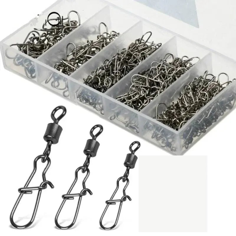 Stainless Steel Snap Connector Pins – 50pc Assorted Sizes 4#-12# for Soft Plastics Nova Fishing & Outdoors