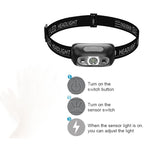 Strong Light Headlamp LED Sensor Headlamp USB Rechargeable Head Flashl Nova Fishing & Outdoors