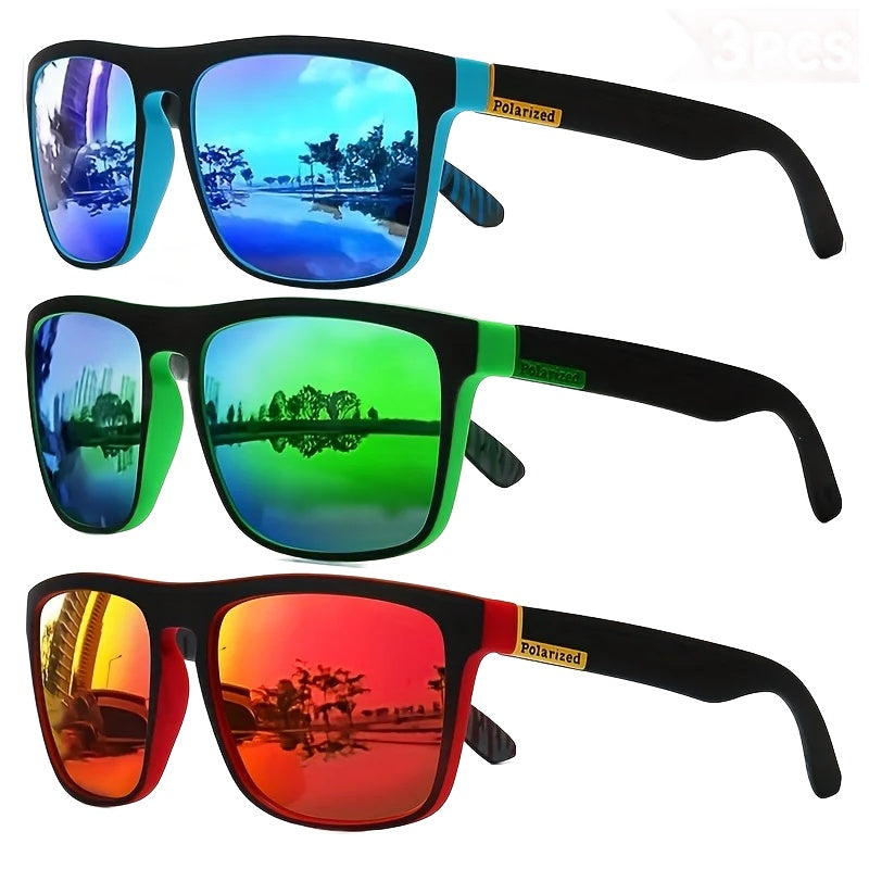 Polarized Square Sunglasses for Fishing & Driving – Men & Women - Square Frame 3PCS-3 Nova Fishing & Outdoors
