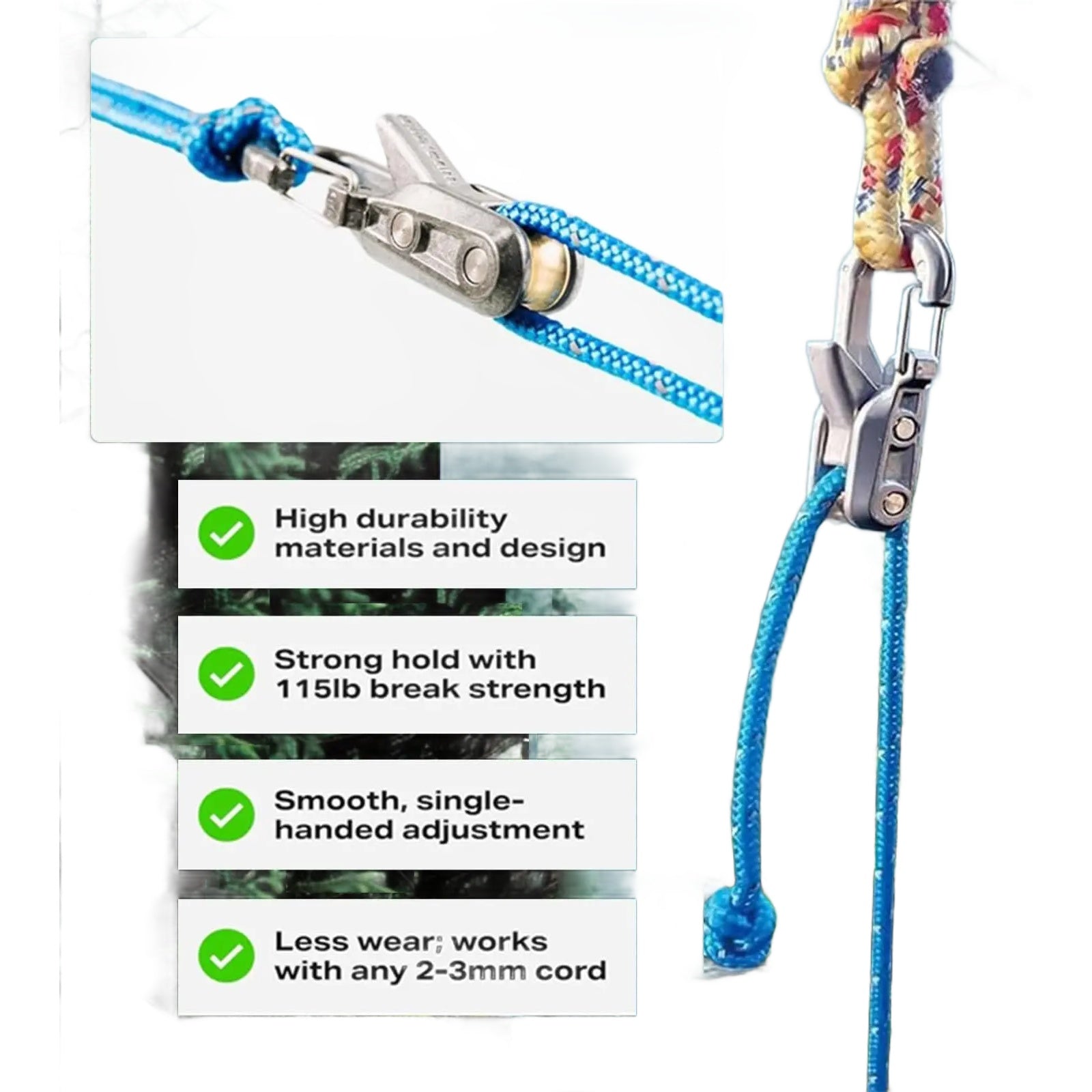 Heavy-Duty Retractable Rope Tensioner for Camping & Gear Nova Fishing & Outdoors